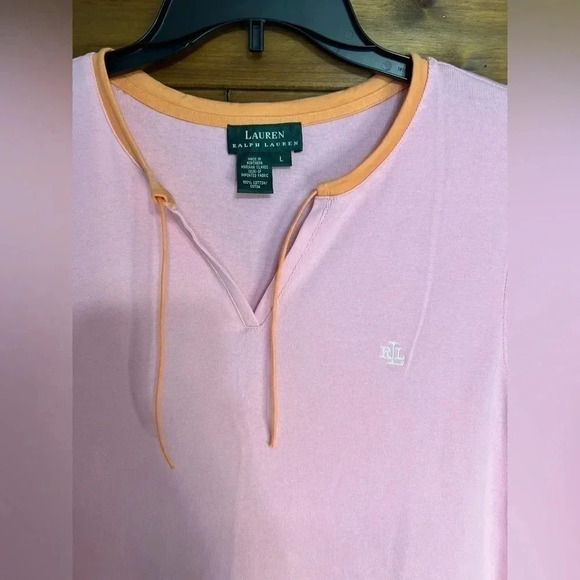 Ralph Lauren Women Tank Dress Size Large Pink Tunic pullover 100 cotton - Picture 3 of 11